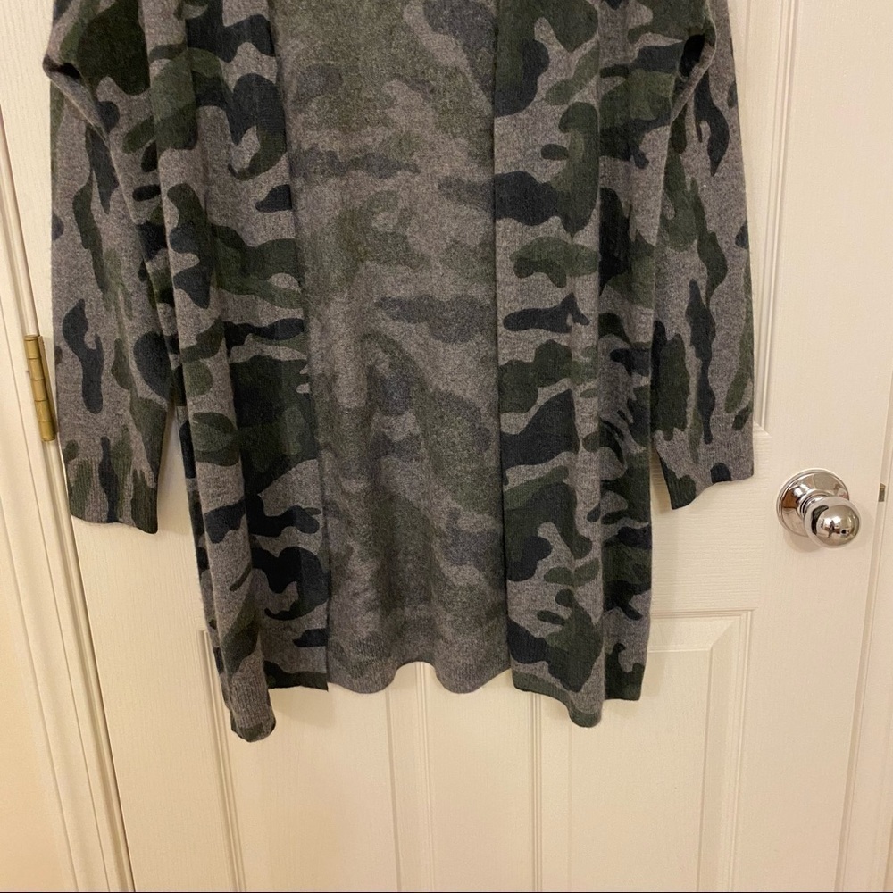 MAGASCHONI Cashmere Camo Open Front Cardigan in Olive Camo Size L - Picture 8 of 11